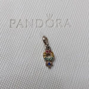 Pandora Silver Essence,/Me My Girl Pride Multi Colored Cz Dangle Charm/Pendant